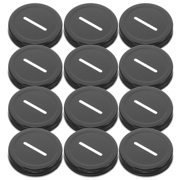 ColoMX 12 Uds. Tapas de repuesto para tarros de masón, tapas con ranura para monedas, tapas para tarros de conservas, tapas para tarros de ahorro