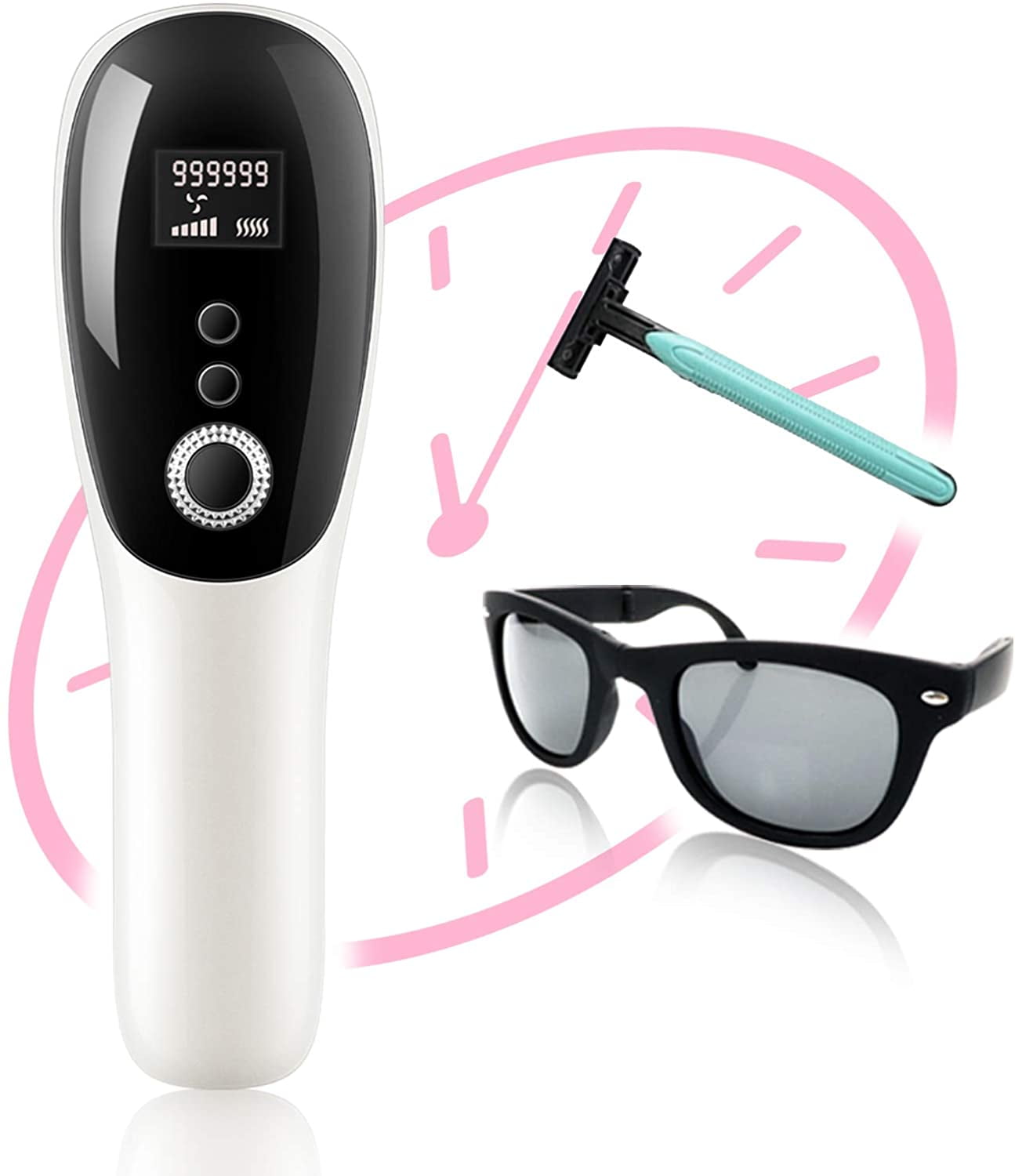 YAFAN Laser Hair Removal Device,2022 latest version 990,000 times household  5-speed adjustment waste hair care men's beards and women's VIO compatible  LCD screen full body unisex arm underarm 