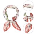 thumbnail image 4 of MasteelfCA 1Pc Flower Printed Silk Scarf Fashion Small Square Neckerchief Bag Accessory, 4 of 7