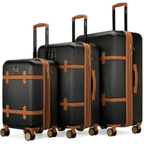 BADGLEY MISCHKA Grace 3 Piece Expandable Retro Luggage Set - Black