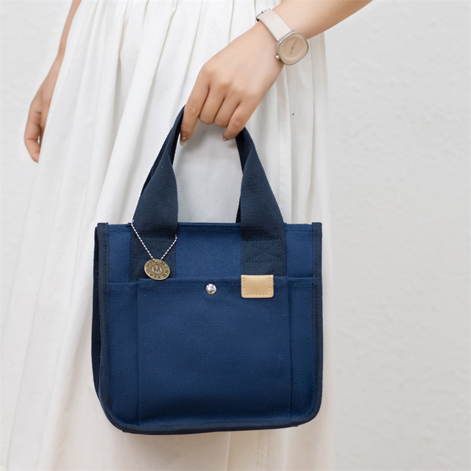 Canvas Tote Bags for Women Small Totes Bags with Zipper Lightweight Purse Pockets Large Shoulder Handbag
