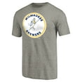 thumbnail image 2 of Men's Ash Milwaukee Brewers Cooperstown Collection Forbes Tri-Blend T-Shirt, 2 of 3
