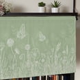 thumbnail image 5 of Sage Green Wildflowers Rod Pocket Curtain Valance, Modern Floral Butterfly Plant Farmhouse Window Valance for Living Room, Bedroom, Kitchen 60"W x 18"L, 5 of 9