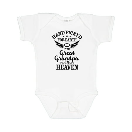 Inktastic Handpicked for Earth by My Great Grandpa in Heaven Boys or Girls Baby Bodysuit