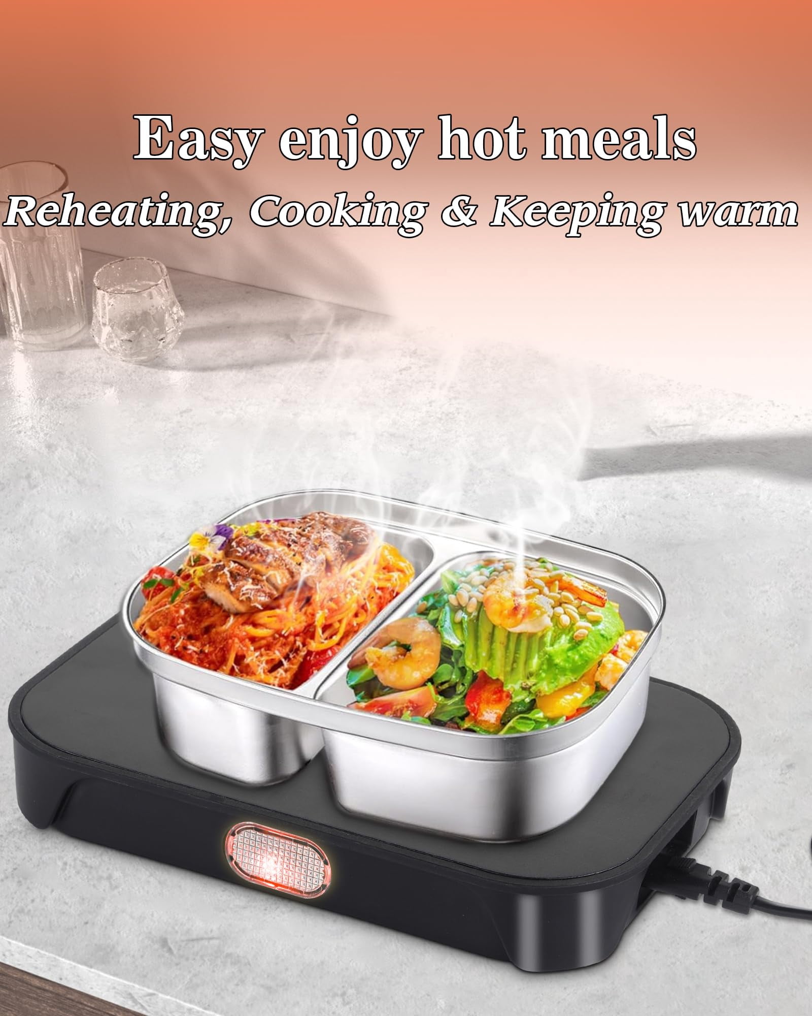 110V Portable Oven Food Warmer Electric Lunch Box Mini Heated Box for Office Home
