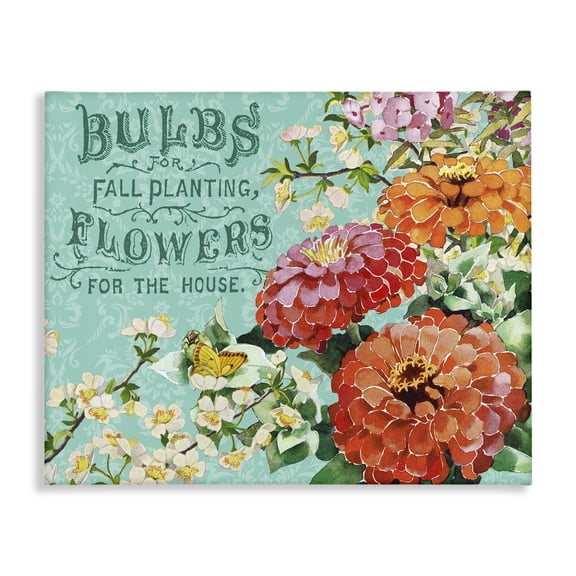 Stupell Industries Cottage Farm Flowers Red Green Patterned Print Design Canvas Art, 30 x 24, by The Saturday Evening Post
