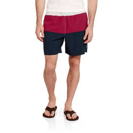 Big Men's Striped Swim Trunks