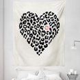thumbnail image 1 of Kiss Tapestry, Heart Shape Wild Leopard Skin Pattern a Kiss Mark Valentine's Day Honeymoon, Fabric Wall Hanging Decor for Bedroom Living Room Dorm, 5 Sizes, Cream Black Coral, by Ambesonne, 1 of 1