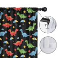 thumbnail image 4 of Dinosaur and Leaf Black Pattern Insulated Teens Curtains Set Of 2, Bedroom Essentials, Toddler Room Decor 52"x84", 4 of 5