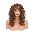 thumbnail image 2 of TUITOONM Long Curly Wig with Bangs 23.6" Heat-Resistant Synthetic Hair for Women, Adjustable Breathable Cap , 3 Natural Colors Available, 2 of 6