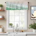 thumbnail image 2 of Sage Green Valance Curtain Gradient Sea Waves Sandy Beach Coastal Scenery Window Valances Rod Pocket Short Curtains Window Treatments for Kitchen Bedroom Bathroom Laundry 42" x 12", 2 of 9