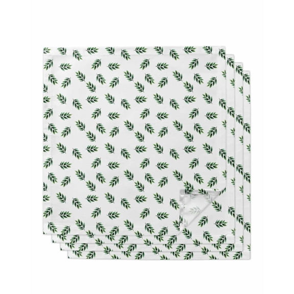 nqOlkjepod Green Leaf Cloth Napkins Set of 4 Reusable Dinner Napkins, Botanical Prints Cottagecore Garden Plant Cocktail Napkin Washable Table Napkins for Wedding/Holiday Party/Baby Shower 20"x20"