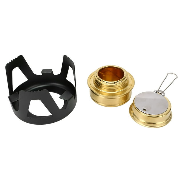 Mini Alcohol Stove Brass Aluminum Safe Windproof Portable Backpacking Stove Camping Cooking