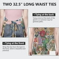 thumbnail image 6 of Colorful Pioneer Flower Pattern Apron-Garden Aprons for Women with Pockets-Cotton Linen Waterproof Kitchen Cooking Gardening Aprons Adjustable for Kitchen,Cooking,BBQ and Salon 33x27 Inch, 6 of 7