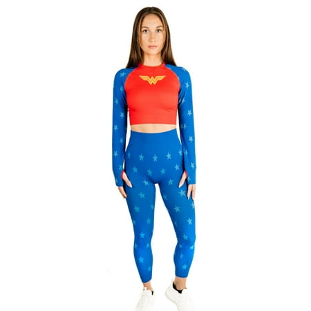 Wonder Woman Cosplay Active Workout Outfits – Legging and Shirt 2PC