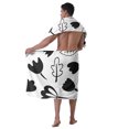 thumbnail image 7 of Colevkie Men's Bath Towel & Shower Skirt 2 Pcs Set Quick Drying Adjustable Bath Wrap Set Water Absorption for Home Spa Hotel Beach Printed Plants Pattern, 7 of 7