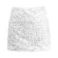 thumbnail image 4 of FrzhBrz Women's Sequin Bodycon Skirt High Waist Knot Front Sparkly Glitter Pencil Mini Skirt for Night Out Party, 4 of 5