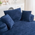 thumbnail image 4 of Round Accent Chair, 360 Swivel Chenille Barrel Chair, Fluffy Modern Sleeper for Living Room, Bedroom, Reading Room and Lounge (Blue), 4 of 11