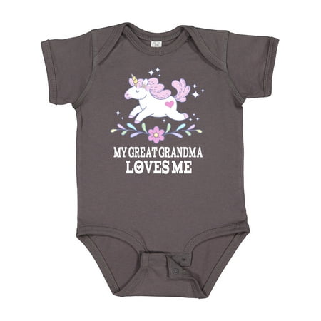 

Inktastic My Great Grandma Loves Me Unicorn Gift Baby Girl Bodysuit