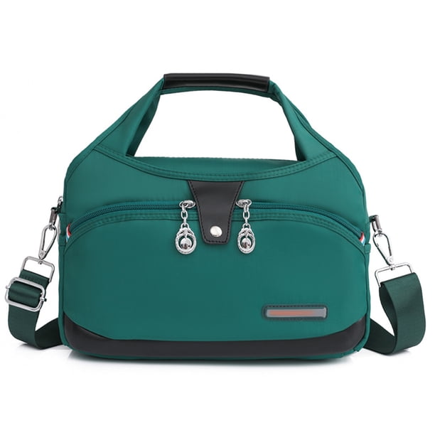 Bolso bandolera de nailon impermeable para mujer, bolso de hombro multibolsillos, bolso de viaje y bolso de mano
