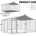 thumbnail image 5 of Mulinsonfly Heavy-Duty Outdoor Dog Kennel 157.2" x 157.2" x 91.2" with Lockable Door & Waterproof Roof for Yard & Farm, 5 of 8