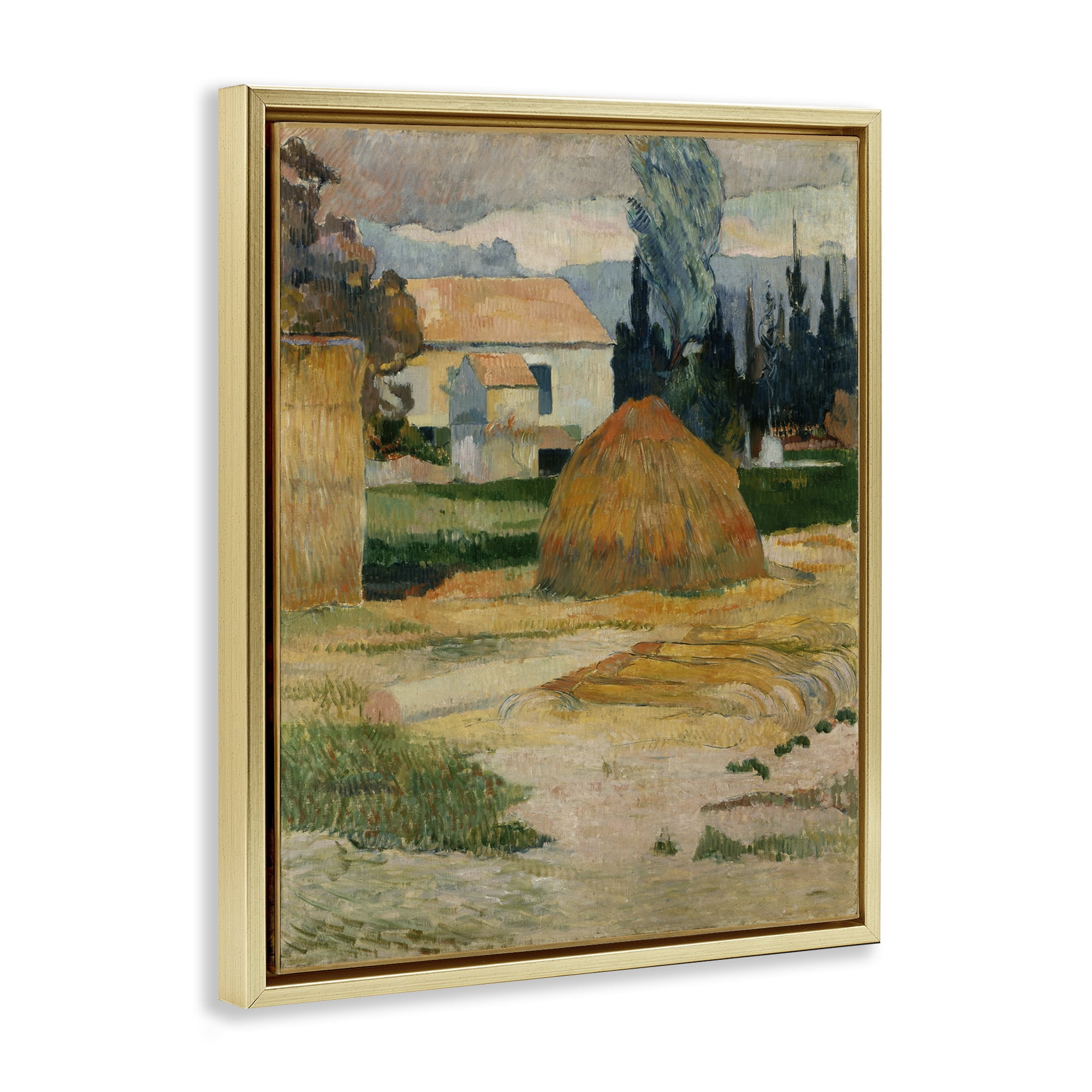 Stupell Industries Gauguin Classical Landscape Landscape & Nature Painting Gold Floater Framed Canvas Art Print Wall Art, 25 x 31