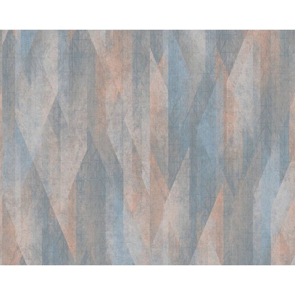 Concord Wallcoverings Modern Textured Wallpaper Graphics, Vinyl Accent Wall, Beige, Blue, Cream, Orange, Turquoise, 21 in x 33 Ft (57 sq. ft), 391041