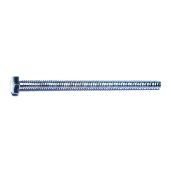 1/4"-20 x 4" Zinc Plated Steel Coarse Full Thread Hex Head Tap Bolts (8 pcs.)