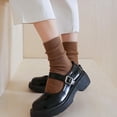 thumbnail image 3 of 6 Pairs Womens Crew Socks Cute Casual Athletic Socks Aesthetic Neutral Cotton Socks for Women, 3 of 7