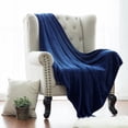 thumbnail image 1 of Surpdew Flannel Blanket Gift Plain Blanket Spring Sofa Blanket Blue, 1 of 7