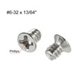 thumbnail image 2 of Uxcell #6-32 x 13/64" Phillips Flat Head Screws Fastener Nickel Plated 120 Pack, 2 of 5