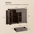 thumbnail image 3 of Coffee Bar, Lofka 42" Kitchen Storage Cabinet, Sideboard Buffet Cabinet with 8 Shelves, 1 Drawer, Dark Brown, 3 of 8