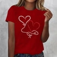 thumbnail image 2 of Pantalones Cortos de Mujer de Verano Sexy Casual Impreso Camisetas Cuello Redondo Manga Corta Superior, Blusa de Poliéster para la Fiesta, Diario Y Toda la Temporada, 2 of 3