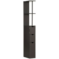 Resenkos Bathroom Cabinet,54" Tall Bathroom Storage Cabinet, Freestanding Linen Tower with 2-Tier Shelf and Drawers, Brown