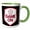 Green/White, variant on 3drose, Image of a Soccer Ball with Text of Game On, 11oz Two-tone Green Mug