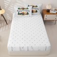 thumbnail image 4 of Homewish Happy Camping Zipper Twin Comforter Sets with Fitted Sheet and 2 Pillowcases For Camper Lover,Old Bran Door Zipper Bedding Set For Kids,Reversible,4-Piece, 4 of 7