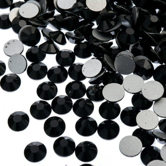 Crystal Lane DIY 1440pcs SS20 (4.7mm) Jet | Glass Round Flat Back Rhinestones