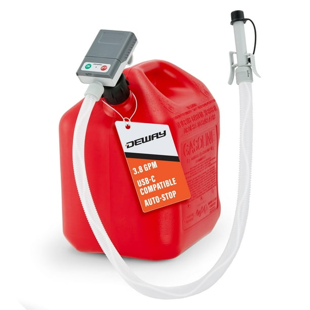 Bomba de transferencia de combustible para lata de gasolina DEWAY con parada automática de 3,8 l/min