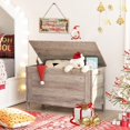 thumbnail image 5 of Toy Box, Retro Wooden Look Storage Chest with Safety Hinge, Entryway Storage Bench Supports 220 lb, 29.9 x 15.7 x 18.9 Inches Toy Chest Organizer, Easy Assembly (Greige), 5 of 8