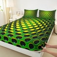 thumbnail image 3 of Manfei Geometric Stereoscopic Twin Sheet Sets,Lightyellow Dense Holes Twin Fitted Sheet,Honeycomb Hexagon Flat Sheet,Super Cozy Bedroom Decorative,3-Piece, 3 of 7