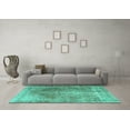 thumbnail image 3 of Ahgly Company Machine Washable Indoor Square Persian Turquoise Blue Traditional Area Rugs, 4' Square, 3 of 4