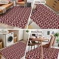 thumbnail image 6 of Geometric Kitchen Runner Rug 2.7x5 Washable Runners for Hallway Non Slip Modern Abstract Lines Texture Red Large Area Rug Indoor Floor Carpet for Bathroom Laundry Entryway Bedroom Living Room, 6 of 7