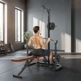 thumbnail image 2 of Soozier Cable Machine, Bench Press Rack with Weight Plate Holders, Black, 2 of 10