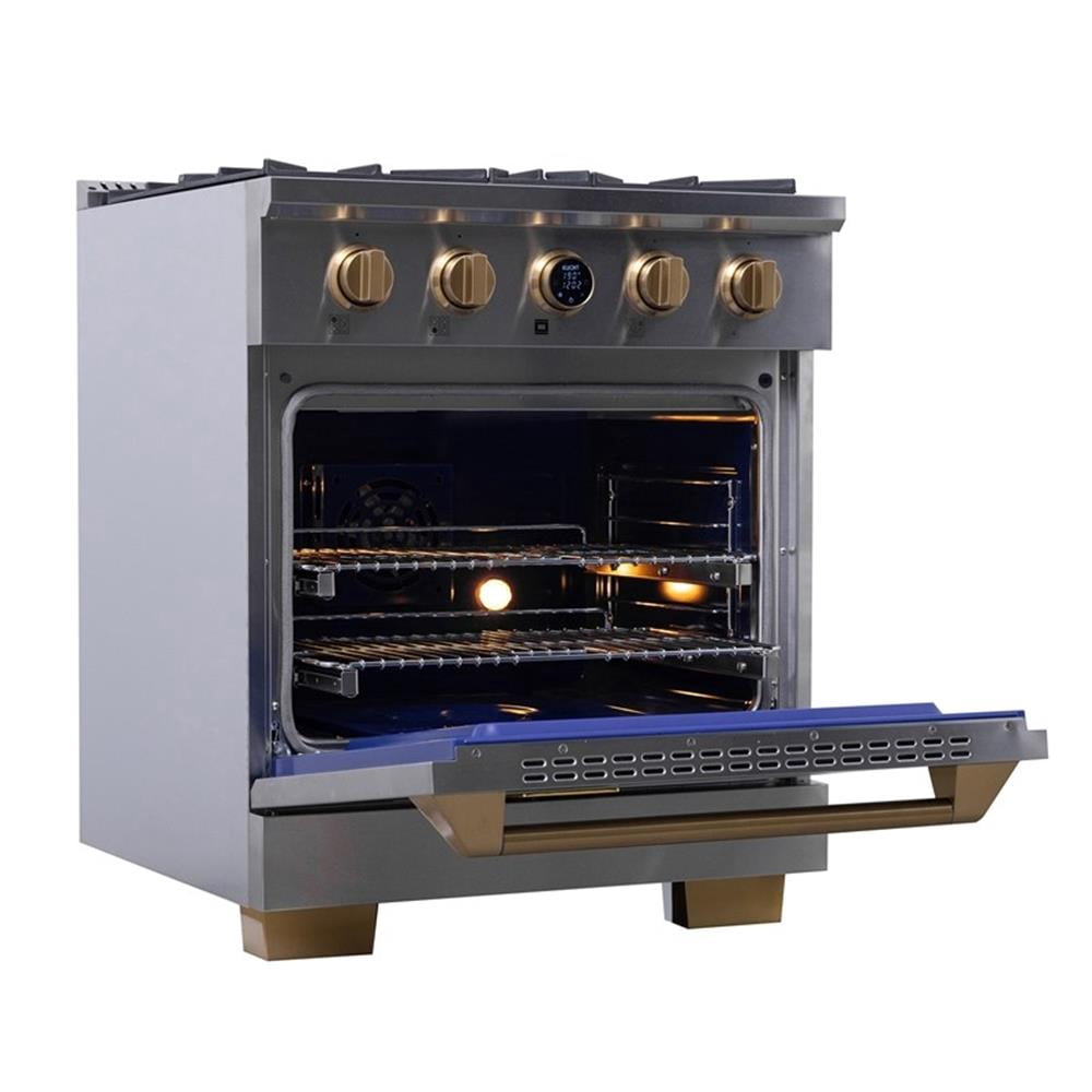 Pemberly Row 30" 4.2 cu. ft. 4 Burners Dual Fuel Range for Natural Gas in Steel