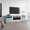 thumbnail image 3 of York WH02 Fireplace TV Stand for TVs up to 90", Modern High Gloss 79" Entertainment Center, Electric Fireplace TV Media Console with Storage Cabinets and LED Lights, 3 of 6