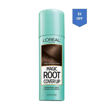 L'Oreal Paris Magic Root Cover Up Gray Concealer Spray, Medium Brown, 2 oz.
