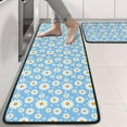 thumbnail image 2 of Kitchen Rugs Sets Of 2,Light Blue Daisy Flower Pattern Anti Fatigue Kitchen Mat Rugs Non Slip Washable,Decorative Kitchen Floor Mats for Kitchen,Sink,Laundry,17"x47"+17"x47", 2 of 5