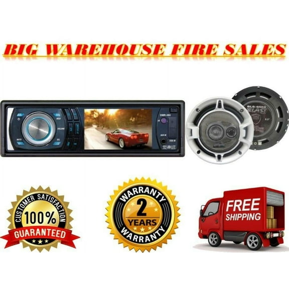Absolute DMR-380BTAD BLS-6503<BR/> 3.5" Car Stereo DVD/CD/MP3/AM/FM & Pair of 6.5" speaker
