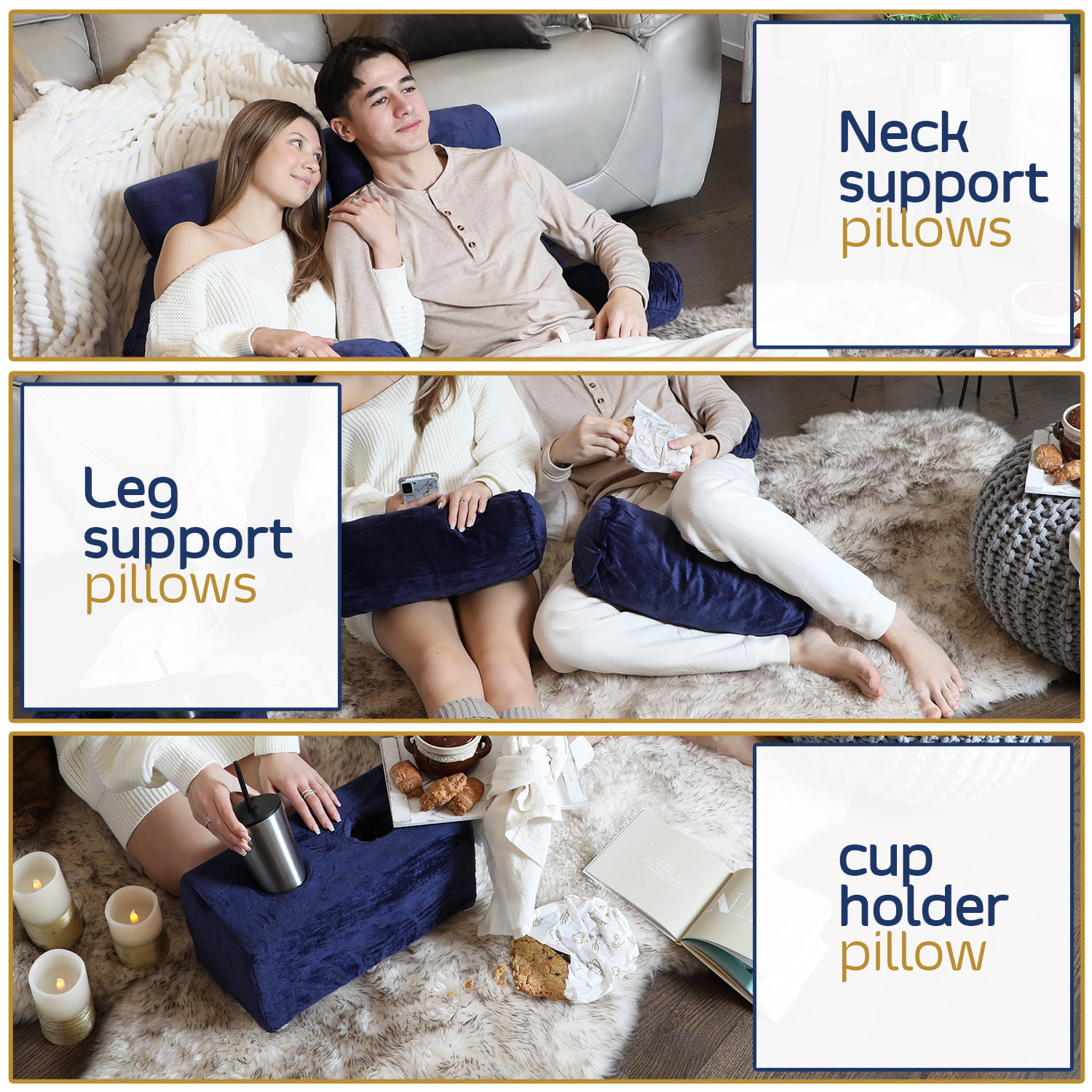 Nestl Double Reading Pillow, Double Back Pillow, Backrest Pillows