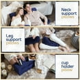 thumbnail image 3 of Nestl Double Reading Pillow, Double Back Pillow, Backrest Pillows for Bed with Arms, Back Pillows for Sitting in Bed, 2 Neck Roll & 2 Lumbar Back Support Pillow, Navy Blue, 3 of 7